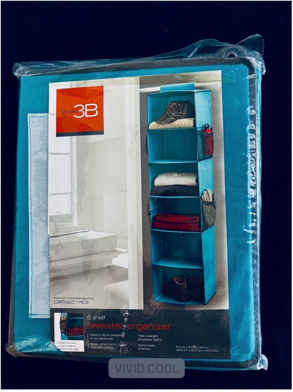 Studio Teal 6-Shelf Hanging Sweater Organizer